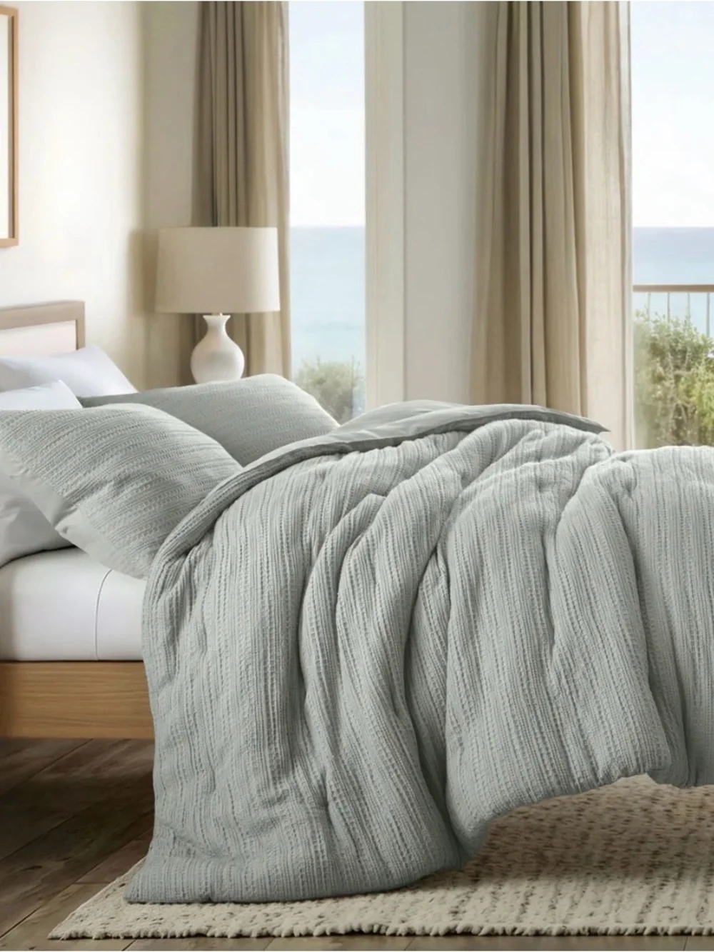 IENJOY Home Collection textured waffle comforter Full/Queen